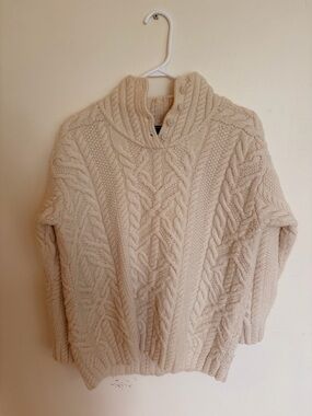 Lauren Ralph Lauren Cream Cable Funnel Neck Sweater